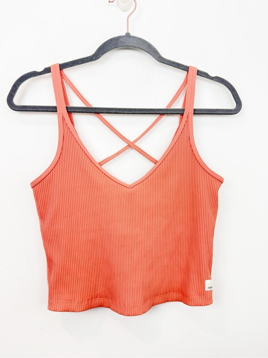 Vuori Tops - Vuori Rib Crop Tank Orange Size Medium